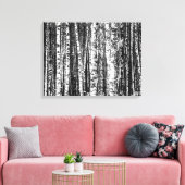 Beukenbomen, witte en steenkoolgrijs / grijs canvas afdruk (Insitu (Woonkamer))