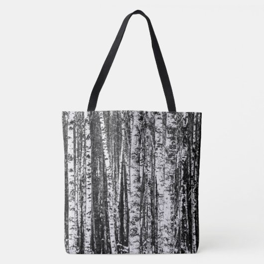 Beukenbomen, witte en steenkoolgrijs / grijs tote bag (Voorkant)