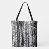 Beukenbomen, witte en steenkoolgrijs / grijs tote bag (Achterkant)