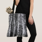 Beukenbomen, witte en steenkoolgrijs / grijs tote bag (Dichtbij)