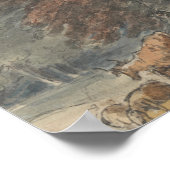 Beukenboom, man, runderen en schapen,  poster (Hoek)