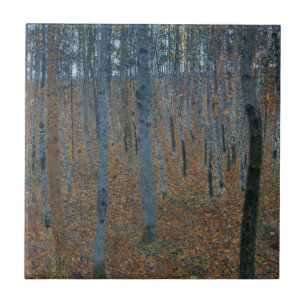 Beukenbos I door Gustav Klimt Tegeltje