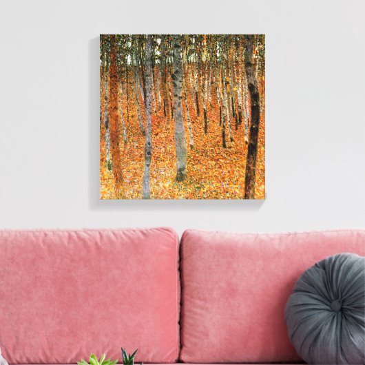 Beukenbos van Gustav Klimt Fine Art Canvas Print (Insitu (Woonkamer))