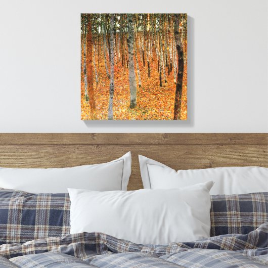 Beukenbos van Gustav Klimt Fine Art Canvas Print (Insitu (Slaapkamer))