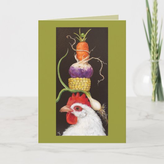 Beullah met een pet-kaart voor de eggie kaart (Voorkant)