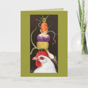 Beullah met een pet-kaart voor de eggie kaart