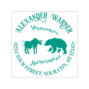 Beurs Bull vs Bear #2 Naam Retouradres  Zelfinktende Stempel