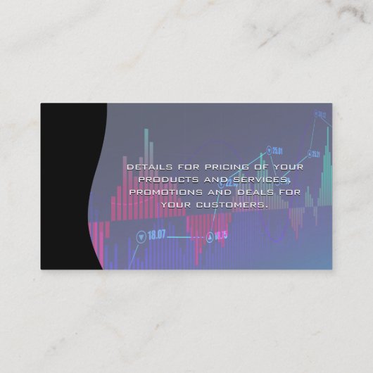 Beurs financiële grafiek | Gegevensanalist Visitekaartje (Achterkant)