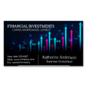 Beurs financiële grafiek magnetisch visitekaartje (Voorkant)