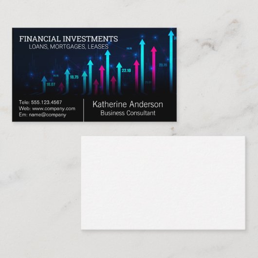 Beurs financiële grafiek visitekaartje (Voorkant / Achterkant)