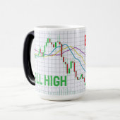 Beurs Kandelaar Grafiek Koop Laag Verkopen Hoog Magische Mok (Voorkant links)