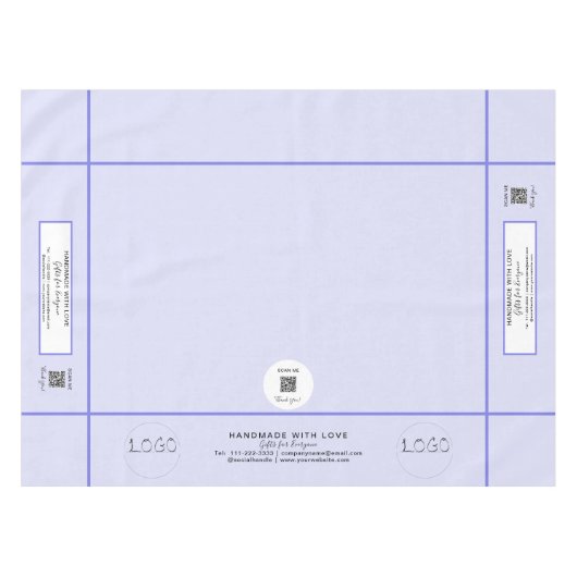 Beurs Lavendel 52 x 70 QR Code Strepen Tafelkleed (Voorkant (Horizontaal))