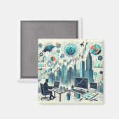 Beurs trading magneet (Voorkant / Achterkant)