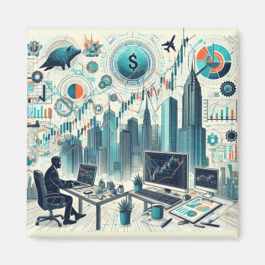 Beurs trading magneet (Voorkant)