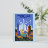 beurs van Chicago World uit 1934 Briefkaart (Staand voorkant)