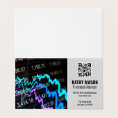 beursgrafiek | Finance Logo QR-code Visitekaartje (Buitenkant ongevouwen)