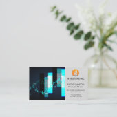 Beursgrafiek | Financieel logo Visitekaartje (Staand voorkant)