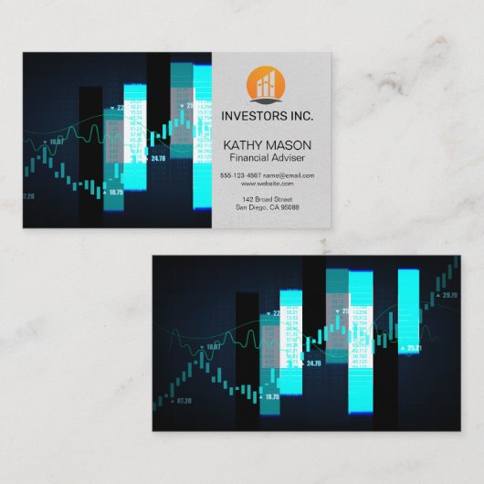 Beursgrafiek | Financieel logo Visitekaartje (Voorkant / Achterkant)