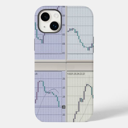 Beursgrafieken open in vier vensters Case-Mate iPhone case (Achterkant)