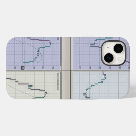 Beursgrafieken open in vier vensters Case-Mate iPhone case (Achterkant (horizontaal))