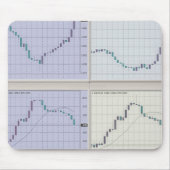 Beursgrafieken open in vier vensters muismat (Voorkant)