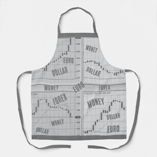 Beursgrafieken open in vier vensters schort (Voorkant)