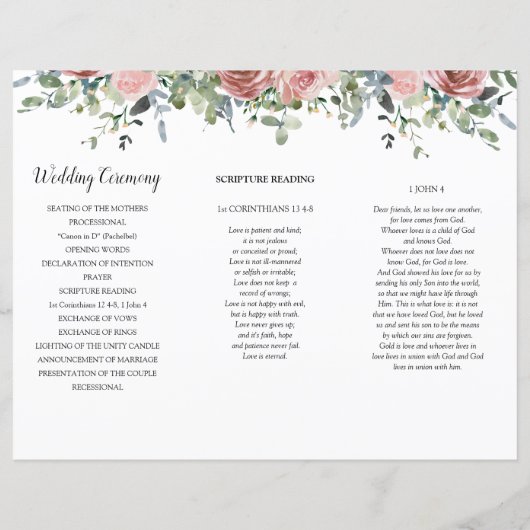 Beusty Roos Eucalyptus Order of Service (Achterkant)