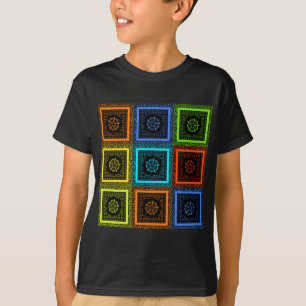 Bevallend geruit multikleurig patroon kunst ontwer t-shirt
