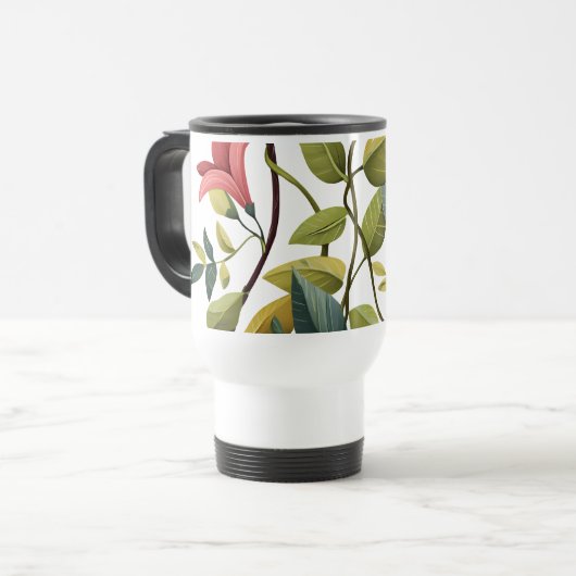 Bevallende mok met bloemendruk (Voorkant links)