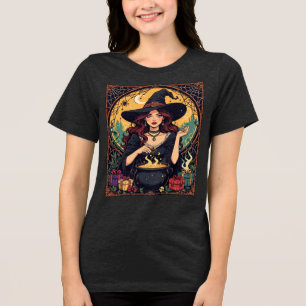 Bevallig Betoverende Heks Met Spinnen Tri-Blend Shirt