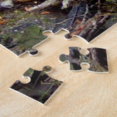 Bevallig dennenbos met boommarter natuurtafereel legpuzzel (Zijkant)