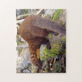 Bevallig dennenbos met boommarter natuurtafereel legpuzzel (Verticaal)