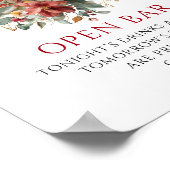 Bevallig Dieprode Herfst Bloem Open Bar Uithangbor Poster (Hoek)
