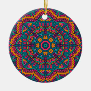 Bevallig gekleurd mandala naadloos patroon  keramisch ornament