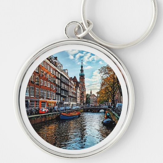 Bevallig grachtentooneel in Amsterdam Sleutelhanger (Voorkant)