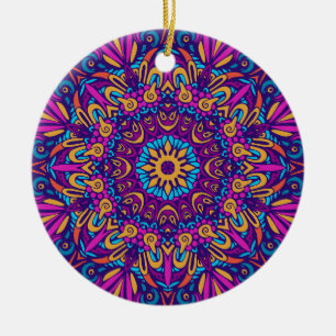 Bevallig kleurrijk mandala naadloos patroon kerami keramisch ornament