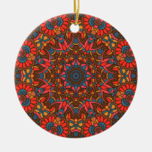 Bevallig kleurrijk mandala naadloos patroon keramisch ornament