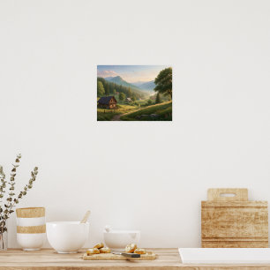 Bevallig Lentedorpspad – Kunst van een Gezellig Co Poster