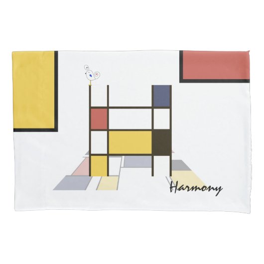 Bevallig Neoplasticisme Kunst Monogram. Letter H Kussensloop (Voorkant)