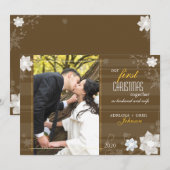 Bevallig Onze Foto van Eerste Kerstmis samen Feestdagenkaart (Voorkant / Achterkant)