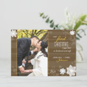 Bevallig Onze Foto van Eerste Kerstmis samen Feestdagenkaart (Staand voorkant)