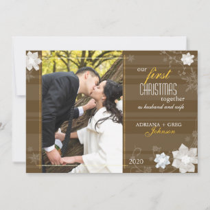 Bevallig Onze Foto van Eerste Kerstmis samen Feestdagenkaart