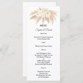 Bevallig Pampagras Witte Bloemen Trouwmenu Menu (Voorkant / Achterkant)