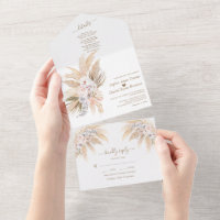 Bevallig Pampas Gras Witte Orchidee Rozen Bruiloft