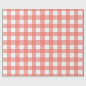 Bevallig rood en wit geruit ontwerp cadeaupapier (Vlak)