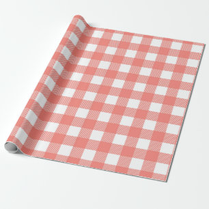 Bevallig rood en wit geruit ontwerp cadeaupapier
