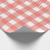 Bevallig rood en wit geruit ontwerp cadeaupapier (Hoek)