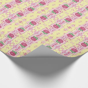 Bevallig Roze Rozen Inpakpapier