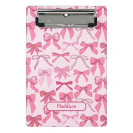 Bevallig roze strikpatroon mini klembord