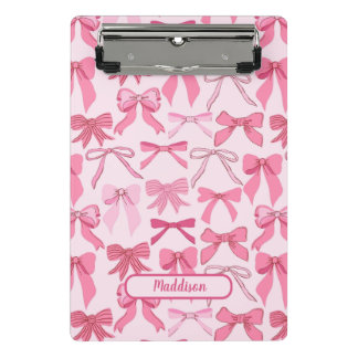 Bevallig roze strikpatroon mini klembord